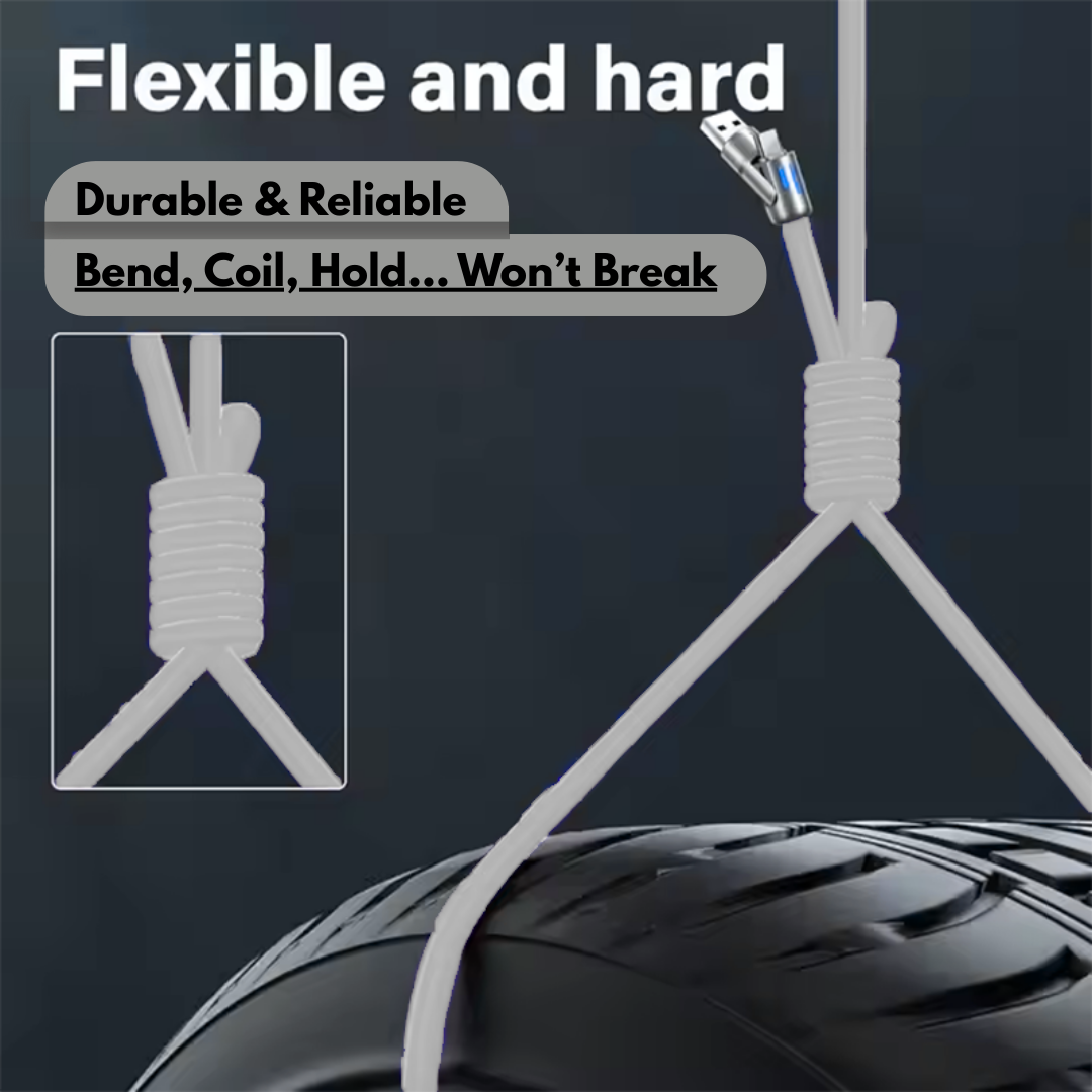 240W Fast Charging Cable | 4-in-1 USB-C, Lightning & Micro USB | LED Indicator